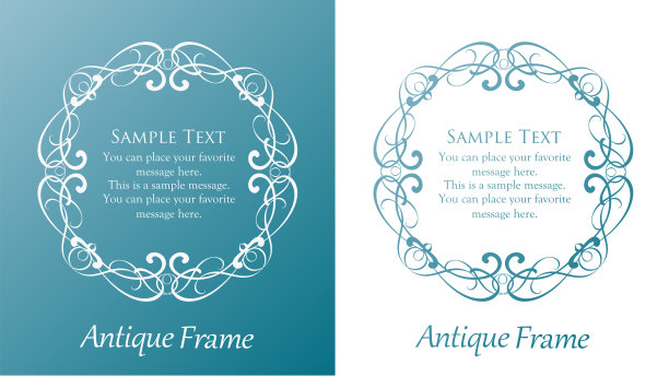 婚礼卡片设计，精美装饰的卡片设计，仿古图案的框架设计图片下载