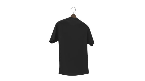 3d渲染空白黑色t恤模型木衣架，库存照片图片下载