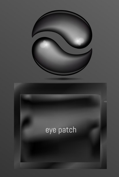 黑色箔或塑料小袋化妆品和眼膏贴片图片下载