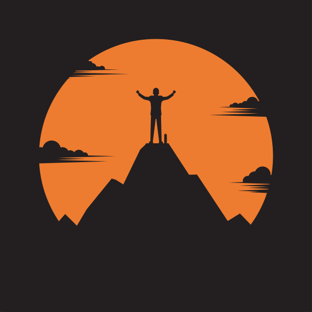 站在山顶的商人图片下载