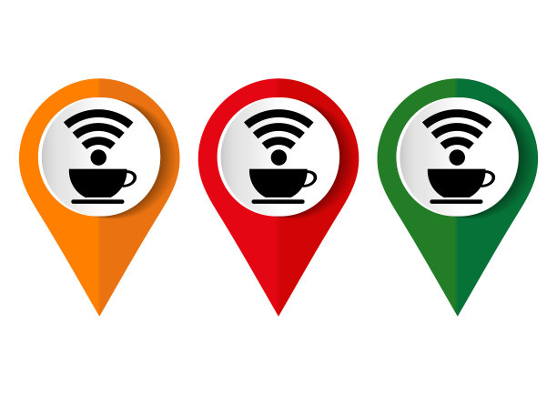 免费Wi-Fi区图标:有无线信号的杯子。矢量插图。图片下载