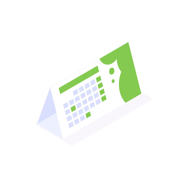 桌面日历等距图标，商业计划月矢量插图孤立在白色背景。图片下载