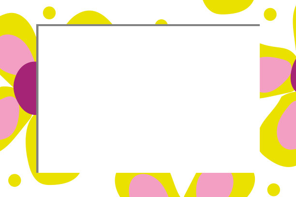 插花的卡通相框。向量图片下载