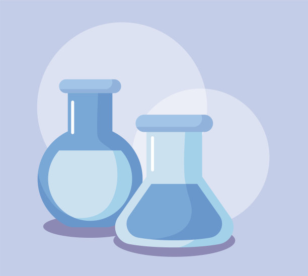 蓝色背景的化学实验室试管图片下载