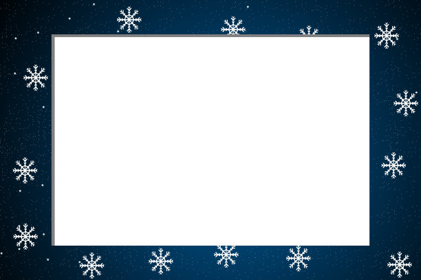夜空和雪花相框。一张照片的空白区域。向量图片下载