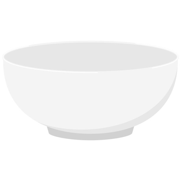 汤碗-空的白色盘子矢量插图孤立在白色背景。图片下载