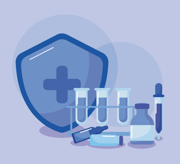 蓝色背景的化学实验室试管图片下载