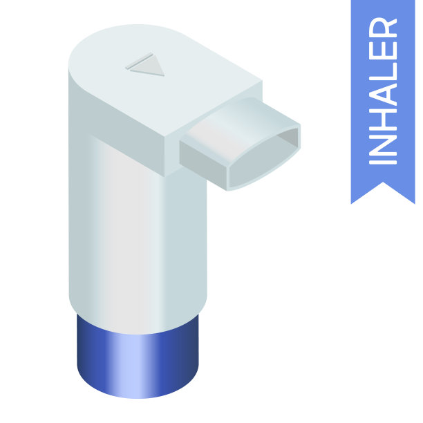 药店的概念。用于哮喘的等距吸入器。矢量插图在现代3d等距风格。图片下载