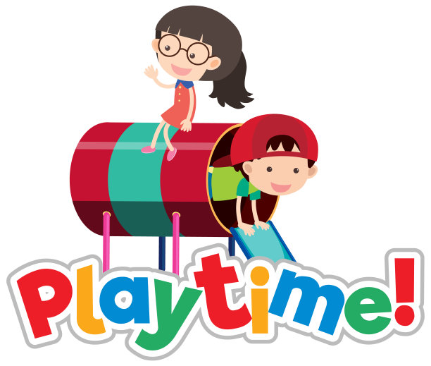 字体设计的文字游戏时间与快乐的孩子玩图片下载