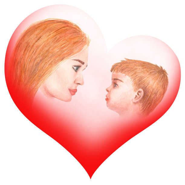 母亲节快乐水彩贺卡模板。素材图片