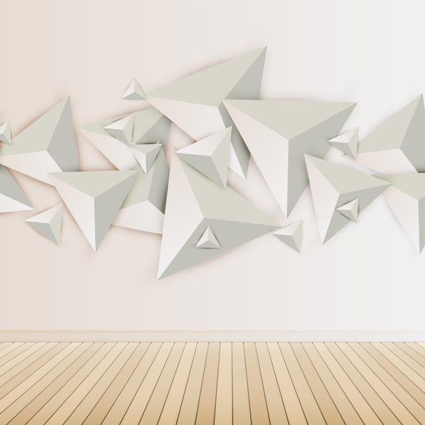 抽象三维三角形在光背景，矢量插图图片下载