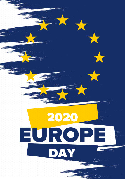 欧洲的一天。每年五月的公共假期。是两个年度纪念日的名称- 5月5日由欧洲理事会和5月9日由欧洲联盟。海报、卡片、横幅和背景。矢量图图片下载