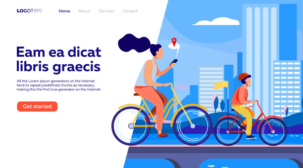 快乐的年轻家庭在公园骑自行车图片下载