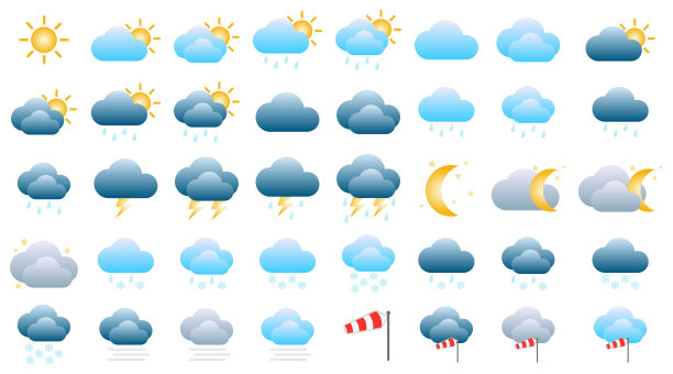 天气图标矢量集图片下载