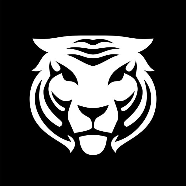 矢量设计的部落虎剪影图片下载