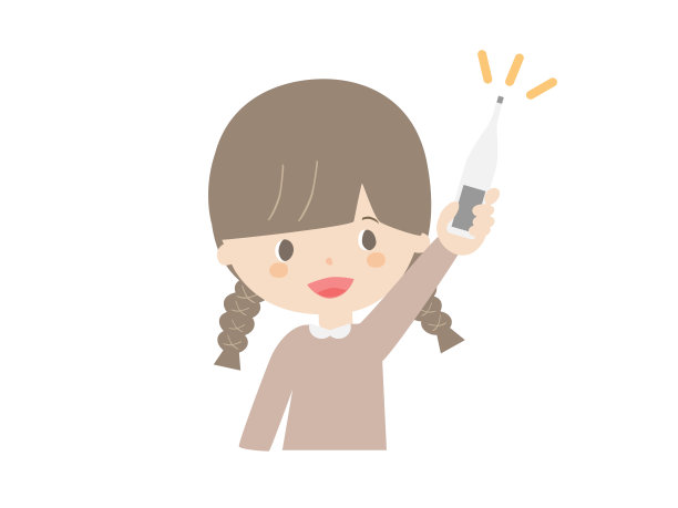 女孩拿着温度计图片下载
