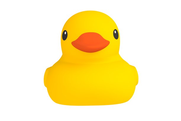 黄色橡皮鸭孤立在白色背景，3d渲染图片下载