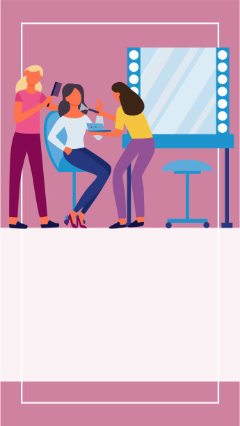 时装表演传单模板与女性角色，平面矢量插图。图片下载