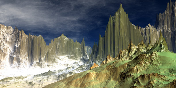 外星人的星球。山。3 d渲染图片下载