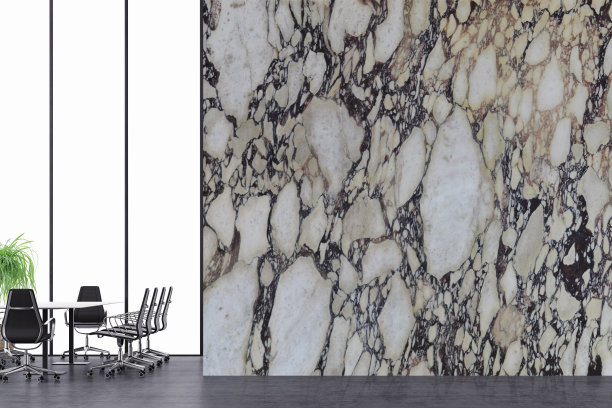 空办公室内部与会议桌大理石背景-左图片下载