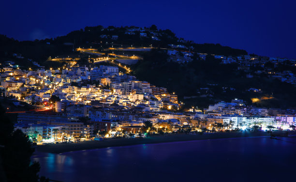格拉纳达省的La Herradura村的夜景图片下载
