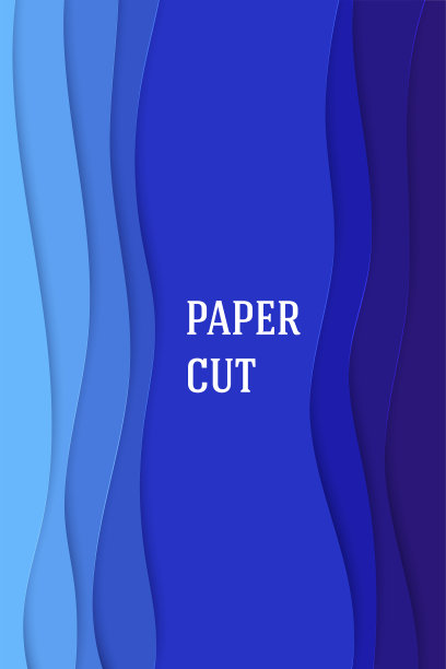 抽象的蓝色几何背景剪纸风格。光滑的线条。设计手册，海报，传单，广告。向量图片下载