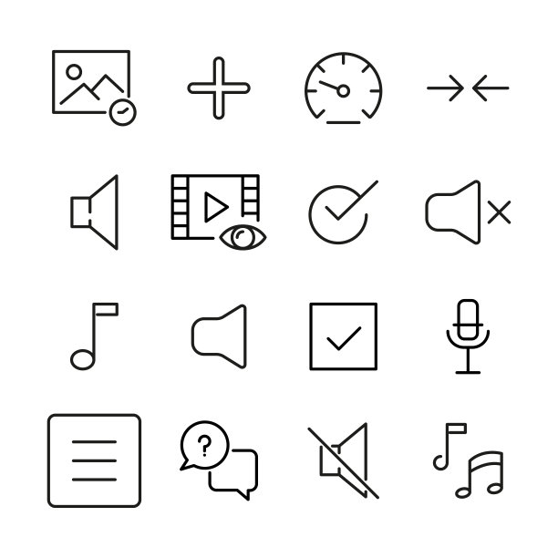 现代细线图标的标志。图片下载