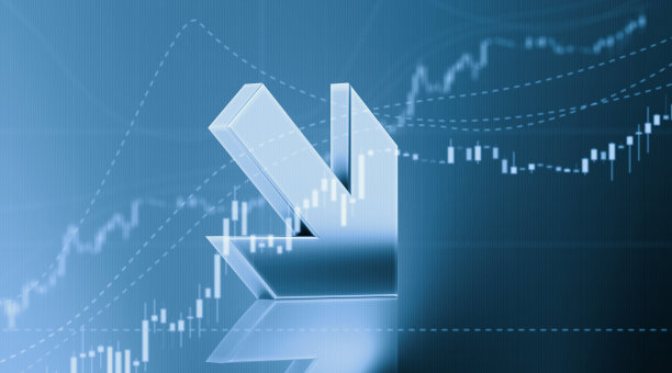 箭头符号坐在条形图前-股票市场和金融概念图片下载
