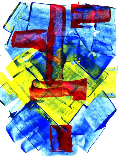 纸上抽象的丙烯画图片下载