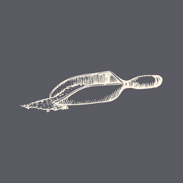 矢量木勺的插图。雕镂风格的绘图磨具。图片下载