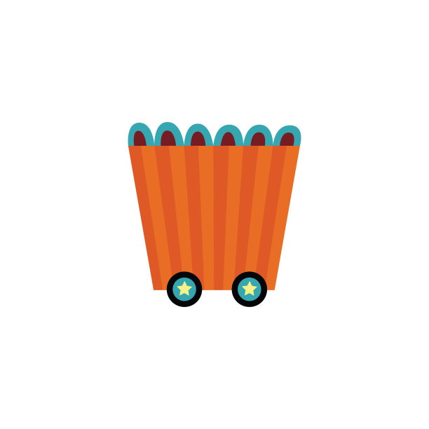 玩具火车或旋转马车卡通图标，平面矢量插图孤立。图片下载