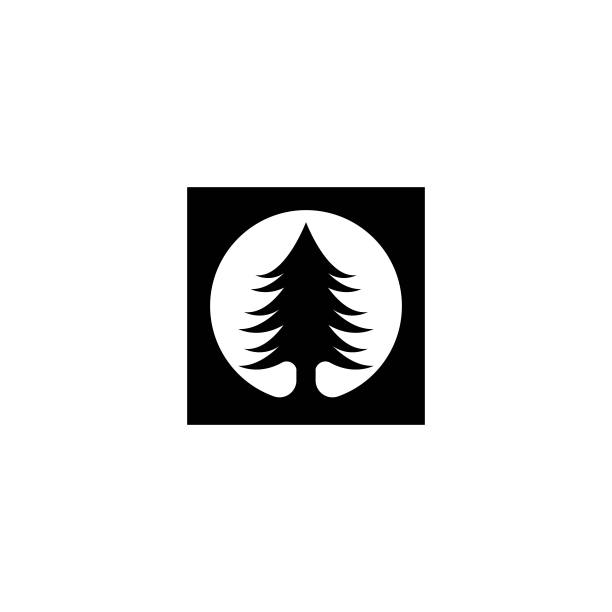 松树标志矢量图标图片下载