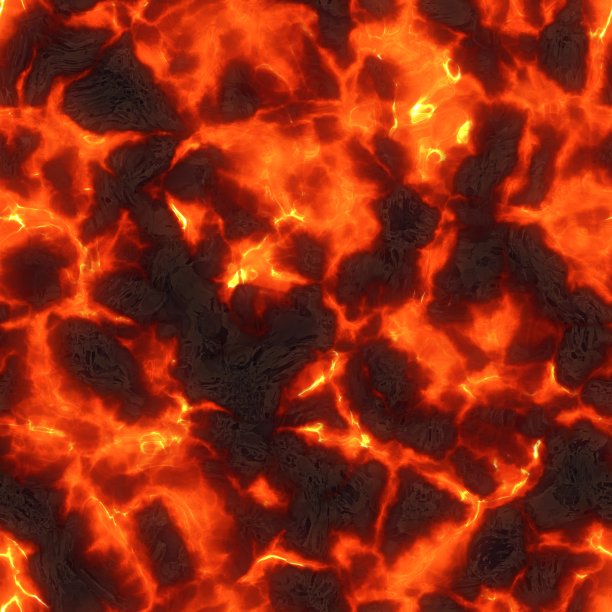 无缝岩浆或熔岩质地，熔融流。炽热的熔岩流图片下载