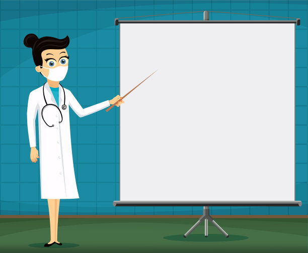 戴着医用外套和面罩的女医生图片下载