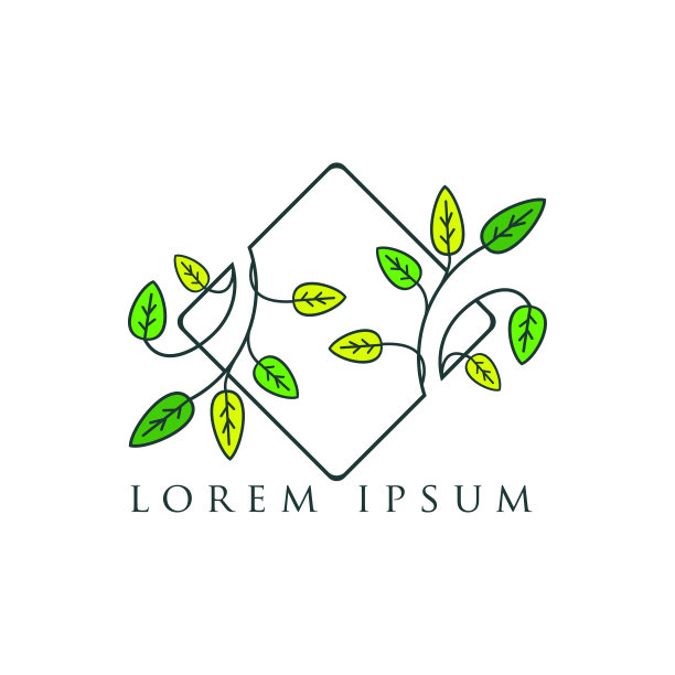 花卉框架矢量标志设计模板图片下载