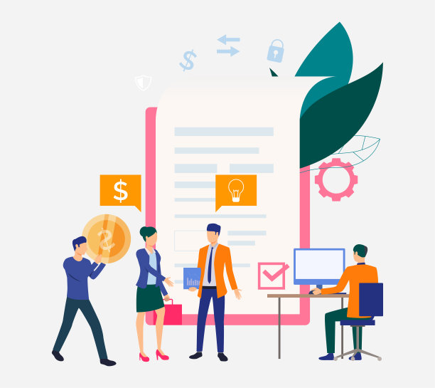 商务人员工作和签订合同图片下载