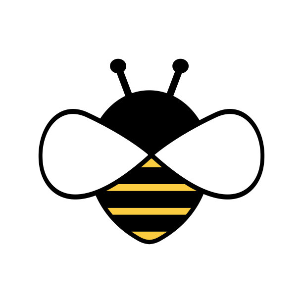 可爱的黄色和黑色的蜜蜂简单的设计图片下载