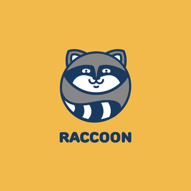 矢量标志浣熊超级英雄在线条艺术风格。图片下载