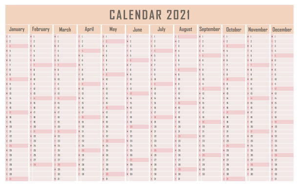 日历2021年，每日活动计划素材图片