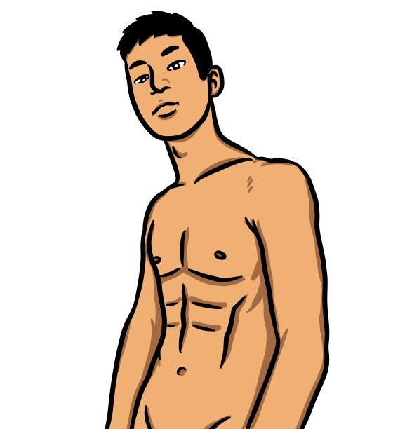 卡通性感男人在白色背景图片下载