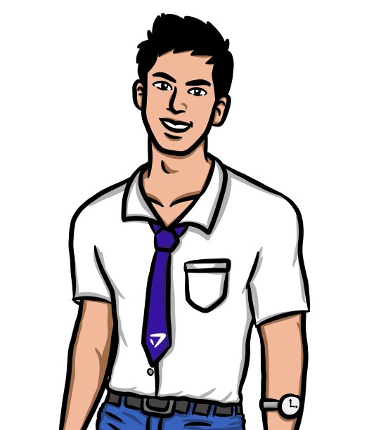 卡通可爱的男人在白色的背景图片下载