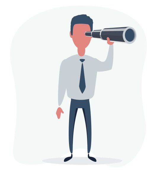 专注的商人透过望远镜看图片下载