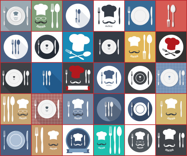 食品服务图标。图片下载