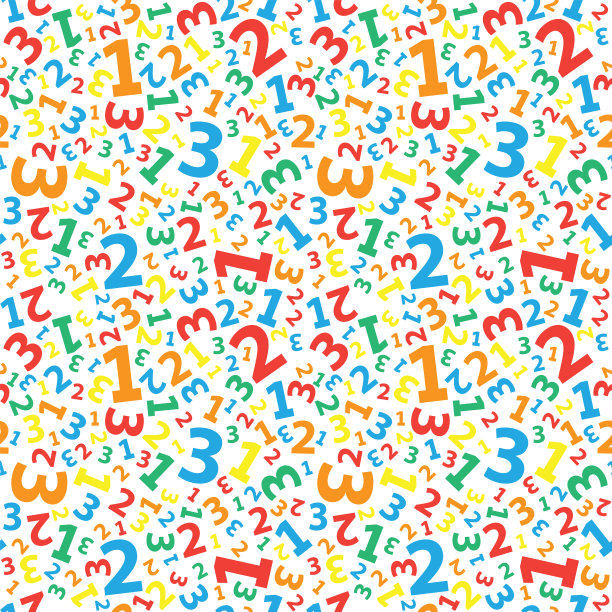 多色123号码背景无缝图片下载