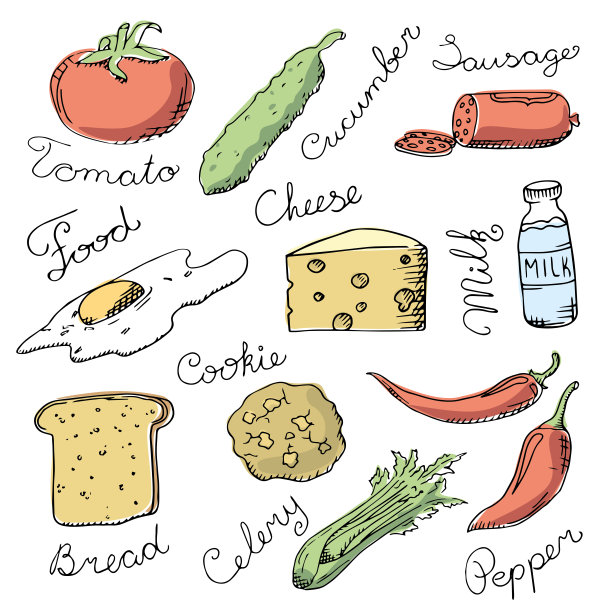 在白板上手绘食物图片下载