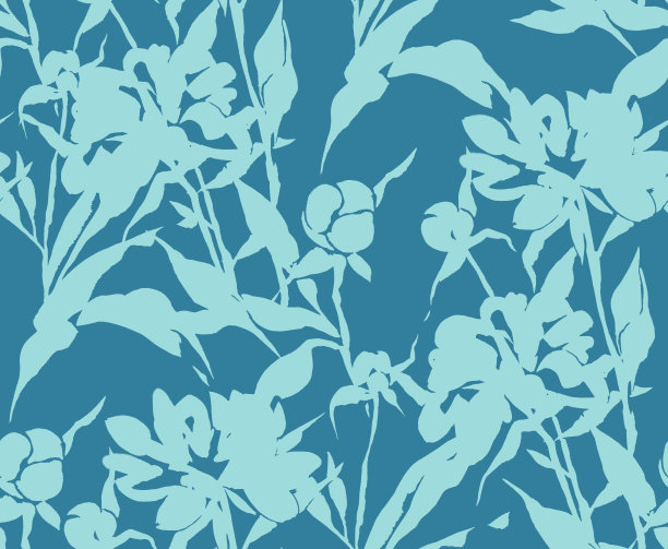 花朵剪影无缝图案制成的牡丹阴影图片下载