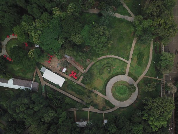 航拍照片公园图片下载