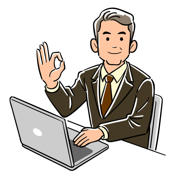 一个经营个人电脑的经理给了一个OK的信号图片下载