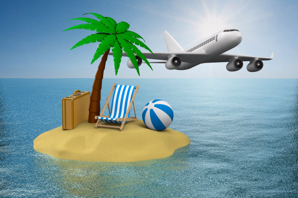 度假岛。三维演示图片下载