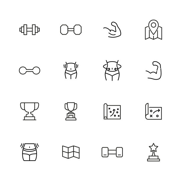 描线图标的生活方式。图片下载